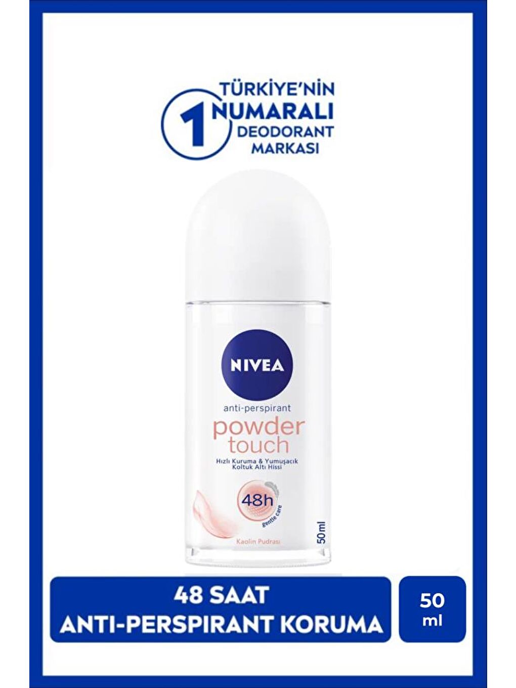 NIVEA Şeffaf Kadın Roll-On Deodorant Powder Touch 50 ml 48 Saat Koruma