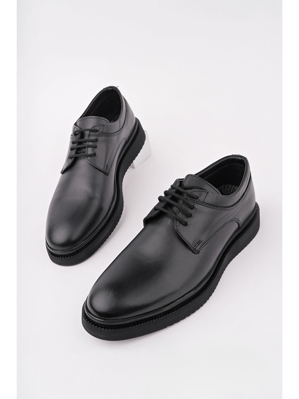 Siyah Mercal  Erkek Günlük Klasik Hakiki Deri Casual Ayakkabı-1