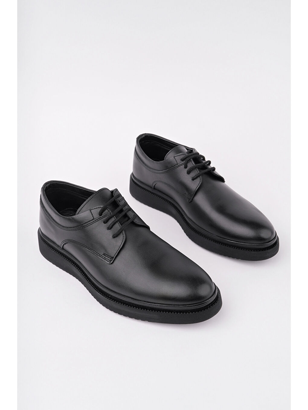 Siyah Mercal  Erkek Günlük Klasik Hakiki Deri Casual Ayakkabı-2