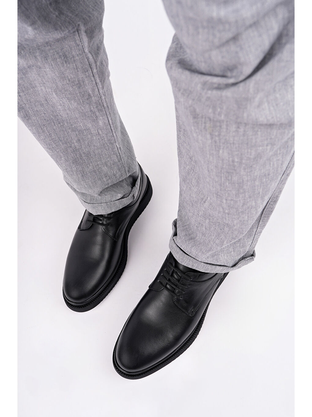 Siyah Mercal  Erkek Günlük Klasik Hakiki Deri Casual Ayakkabı-5