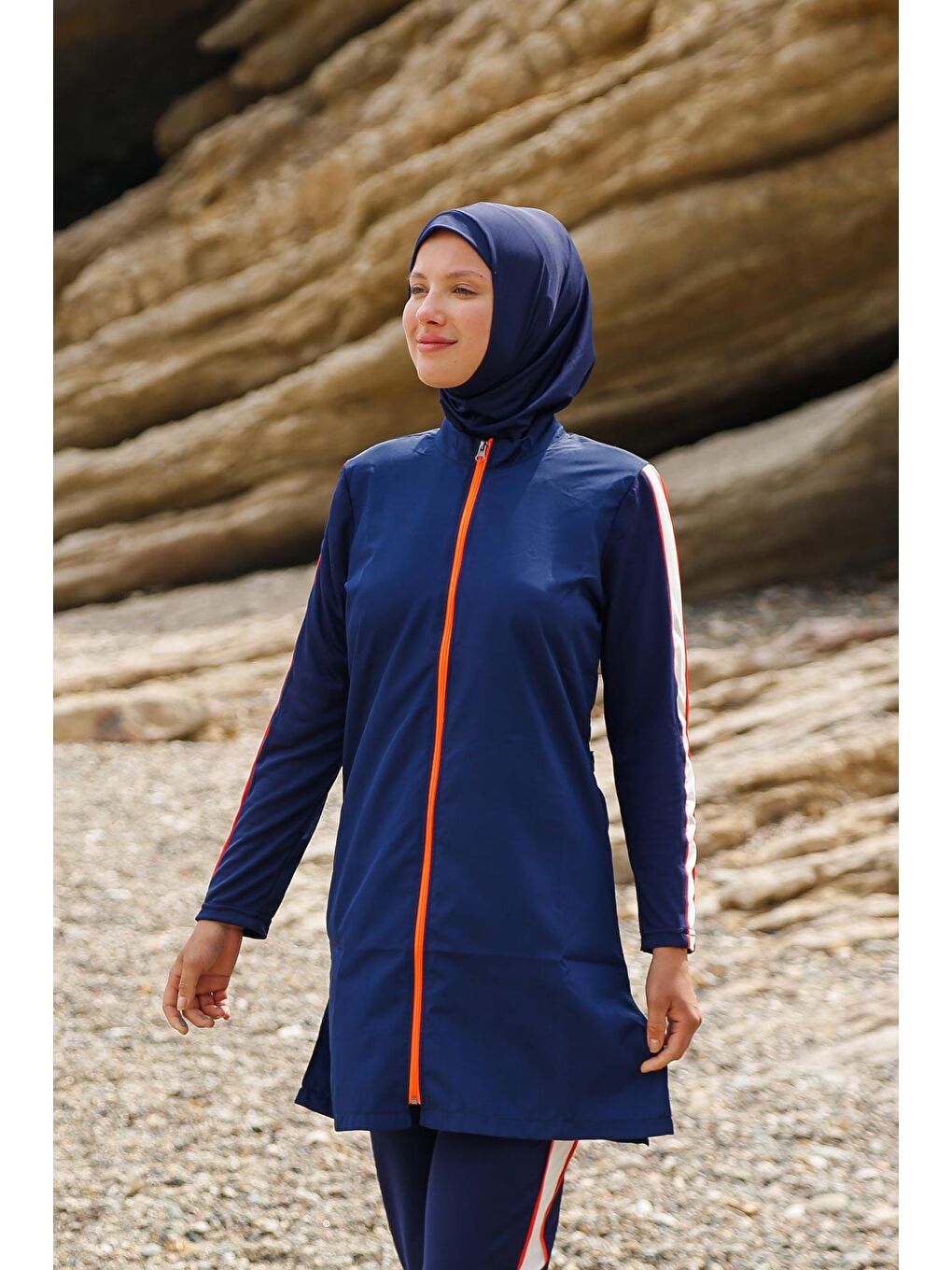 Lacivert Tam Kapalı Tesettür Mayo M2270-4