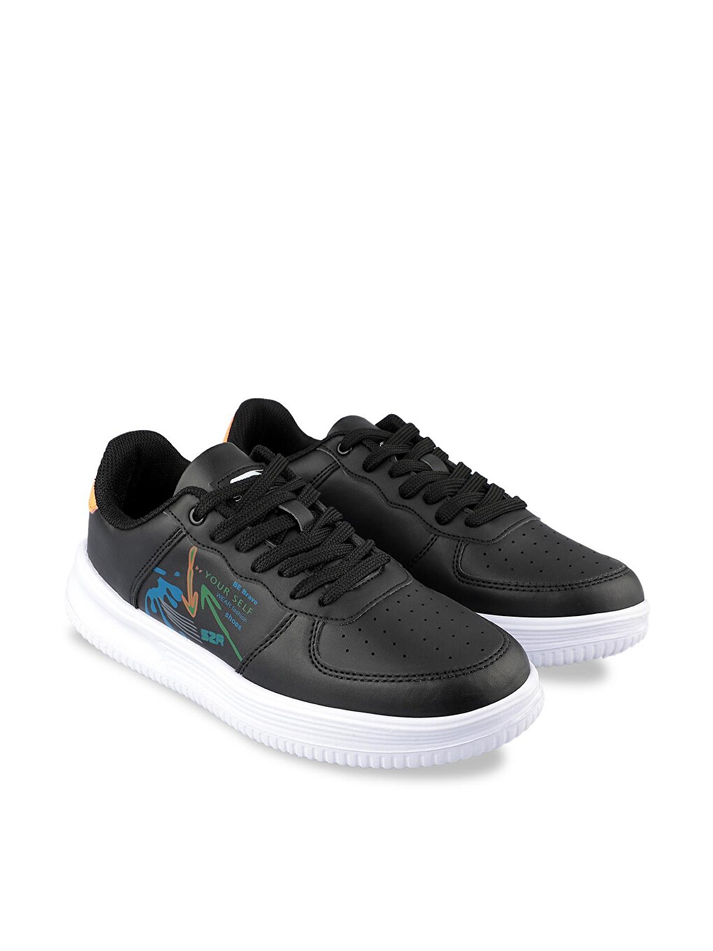 Paavo I Sneaker Kadın Ayakkabı Siyah / Turuncu-1