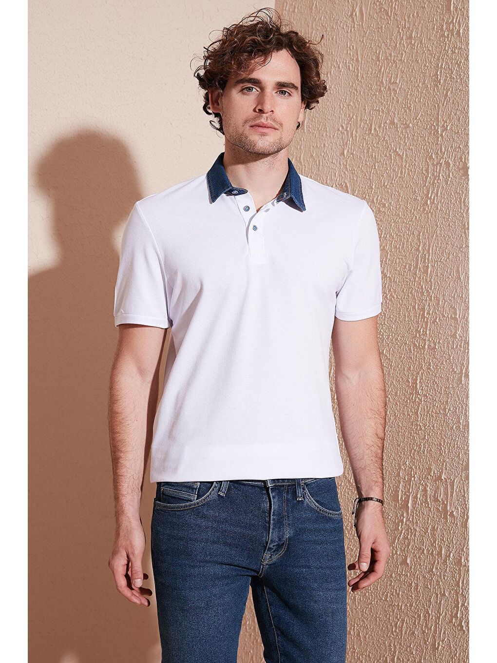 Buratti Beyaz % 100 Pamuk Düğmeli Regular Fit Polo T Shirt 5902134