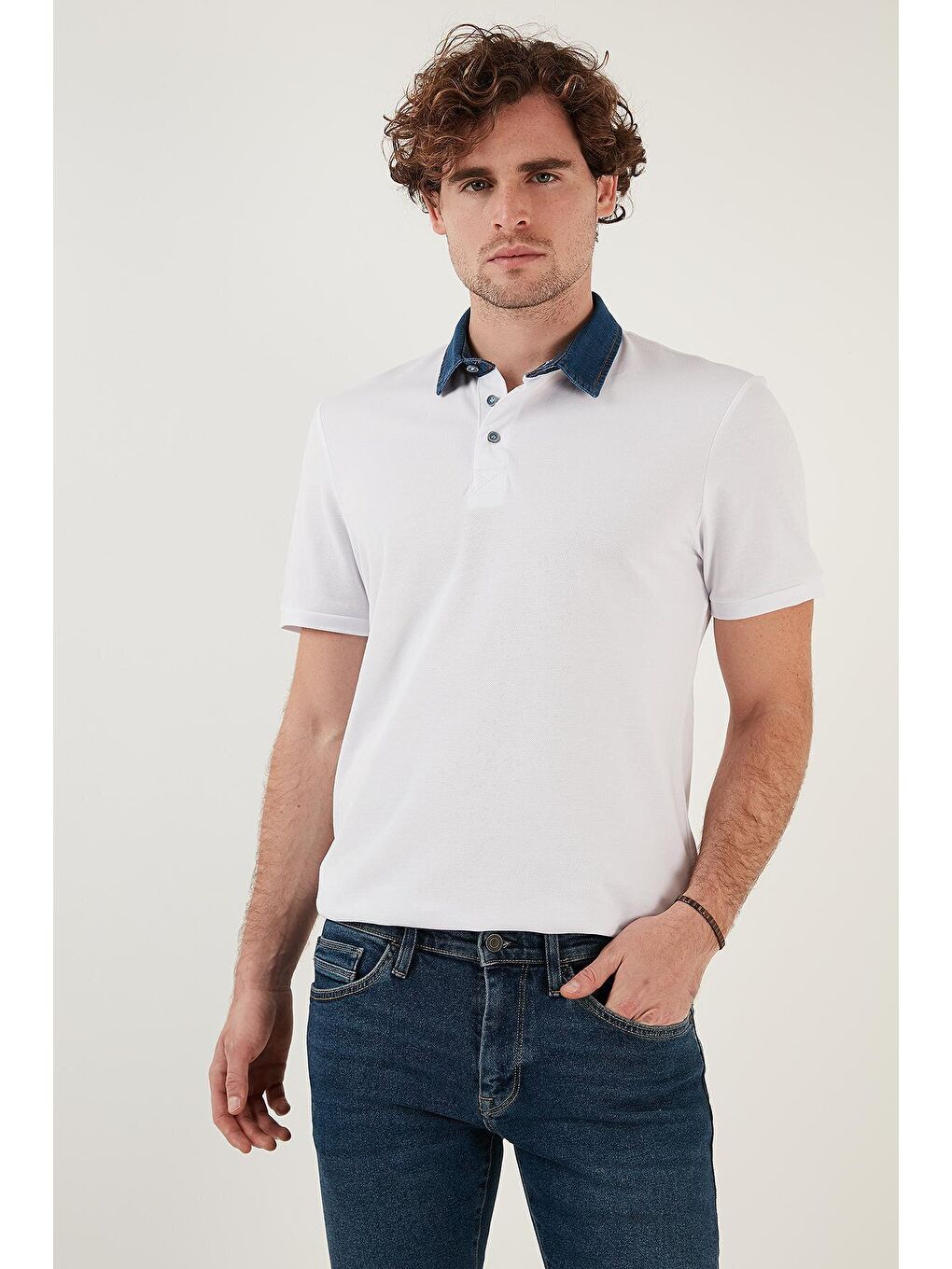 Buratti Beyaz % 100 Pamuk Düğmeli Regular Fit Polo T Shirt 5902134 - 2