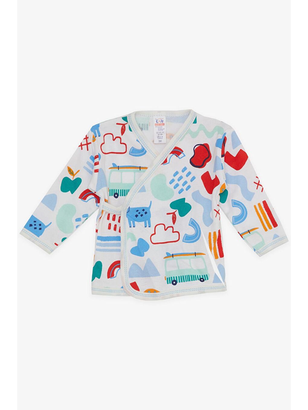 Erkek Bebek Hastane Çıkışı 5 li Doğa Temalı Bulut Desenli Beyaz (0-3 Ay)-2