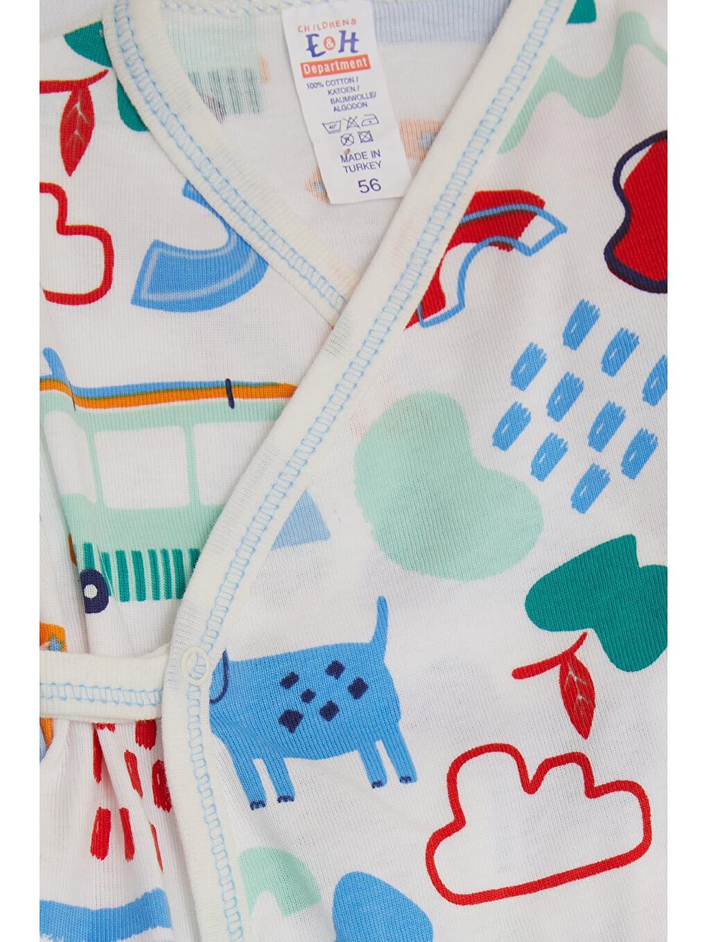 Erkek Bebek Hastane Çıkışı 5 li Doğa Temalı Bulut Desenli Beyaz (0-3 Ay)-4