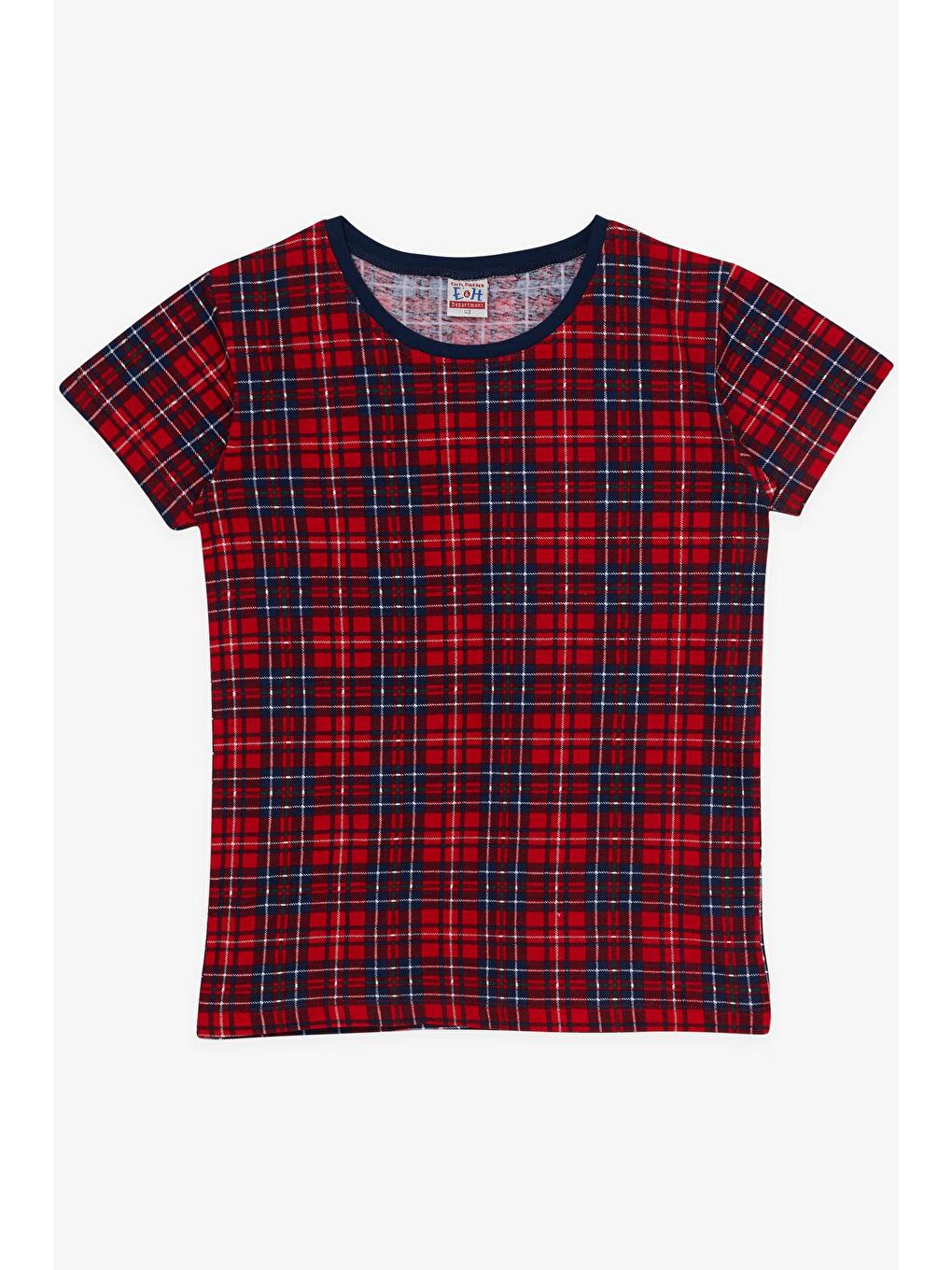 Erkek Çocuk Pijama Takımı Ekose Desenli Kırmızı (10-12 Yaş)-2