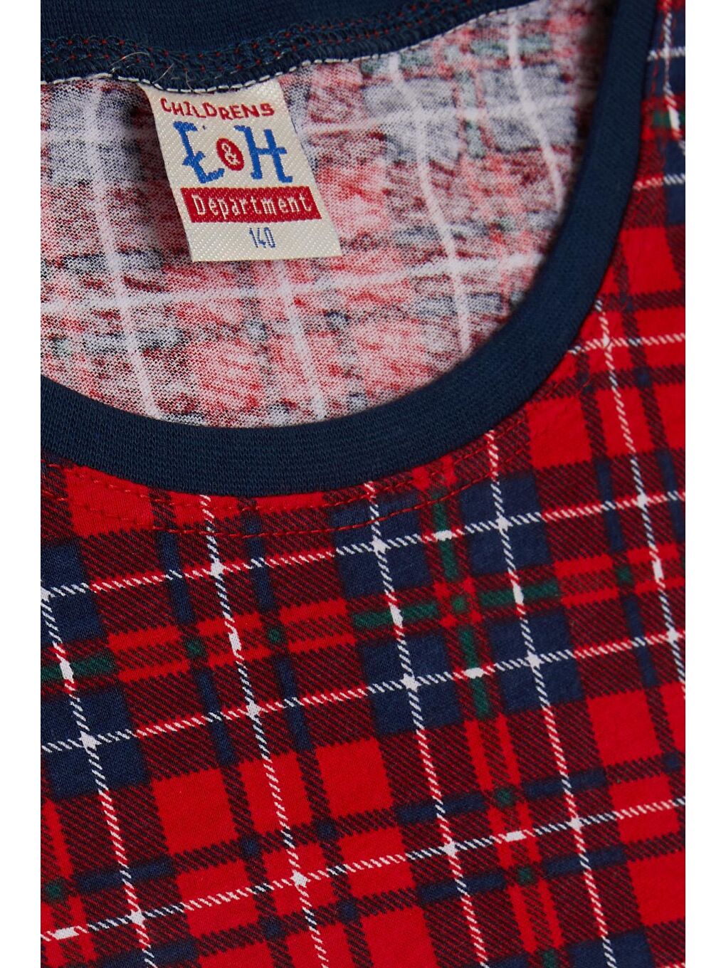 Erkek Çocuk Pijama Takımı Ekose Desenli Kırmızı (10-12 Yaş)-4