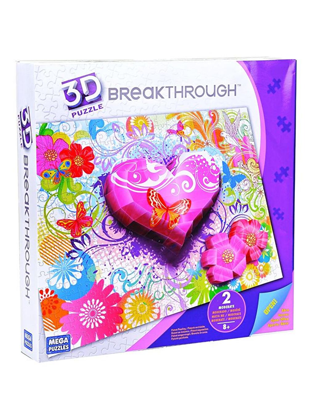 Mega Puzzles Karışık 250 Parça 3D Breakthrough Puzzle Kalpler ve Çiçekler 50680 - 2