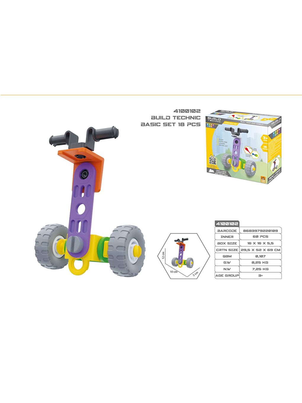 RoyToy Sök Tak Araçlar - Scooter (18 Parça) - 2