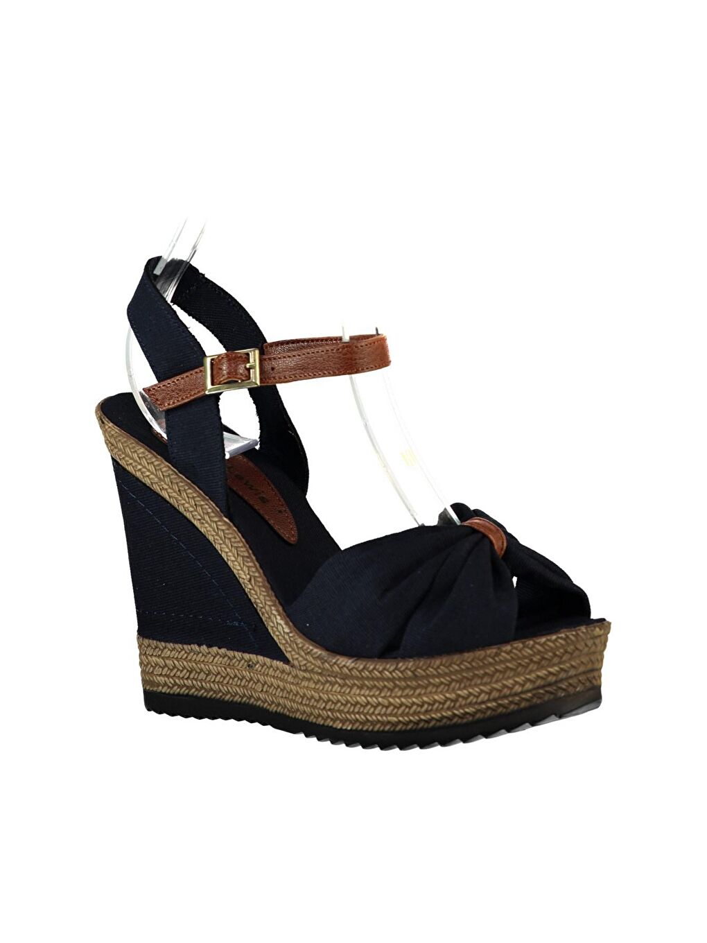 9674071005 Lacivert Dolgu Taban Kadın Ayakkabı-1