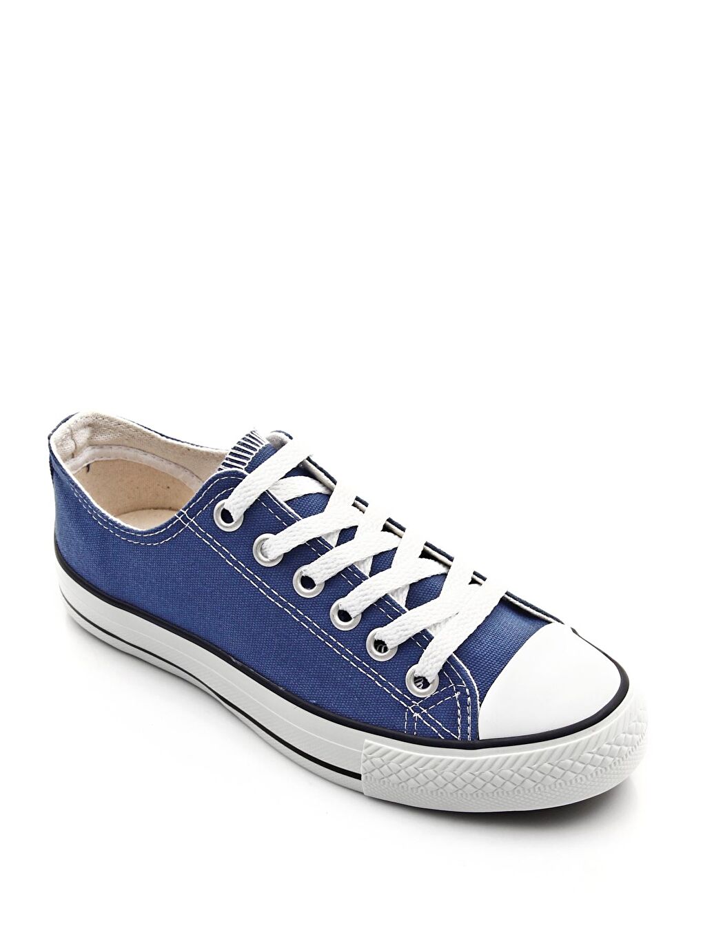 Siyah Gön Bağcıklı Kadın Keten Günlük Spor Düz Taban Sneaker 35222-4