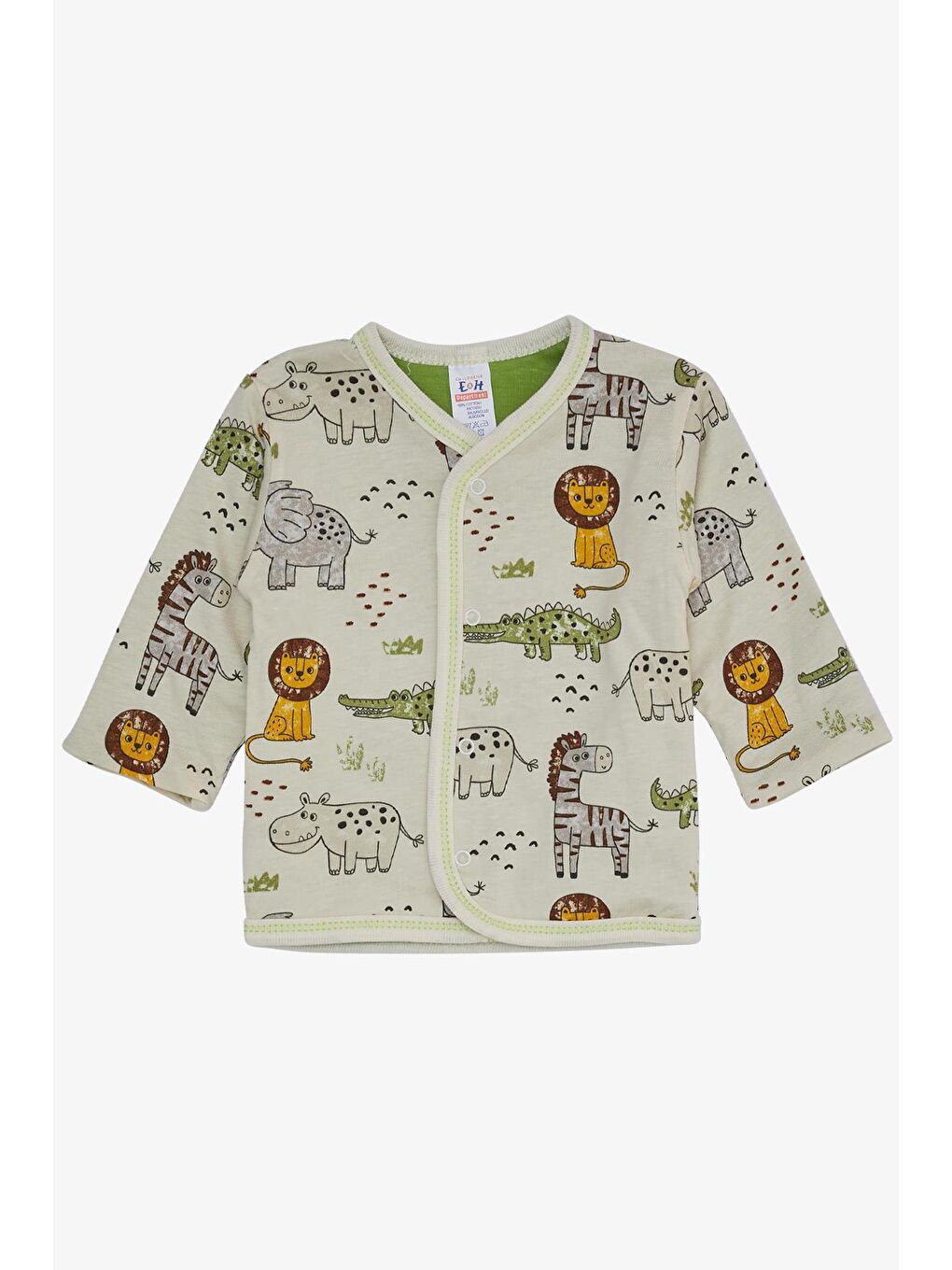 Ekru Erkek Bebek Hastane Çıkışı 8 li Sevimli Hayvancıklar Desenli Krem (0-3 Ay)-2