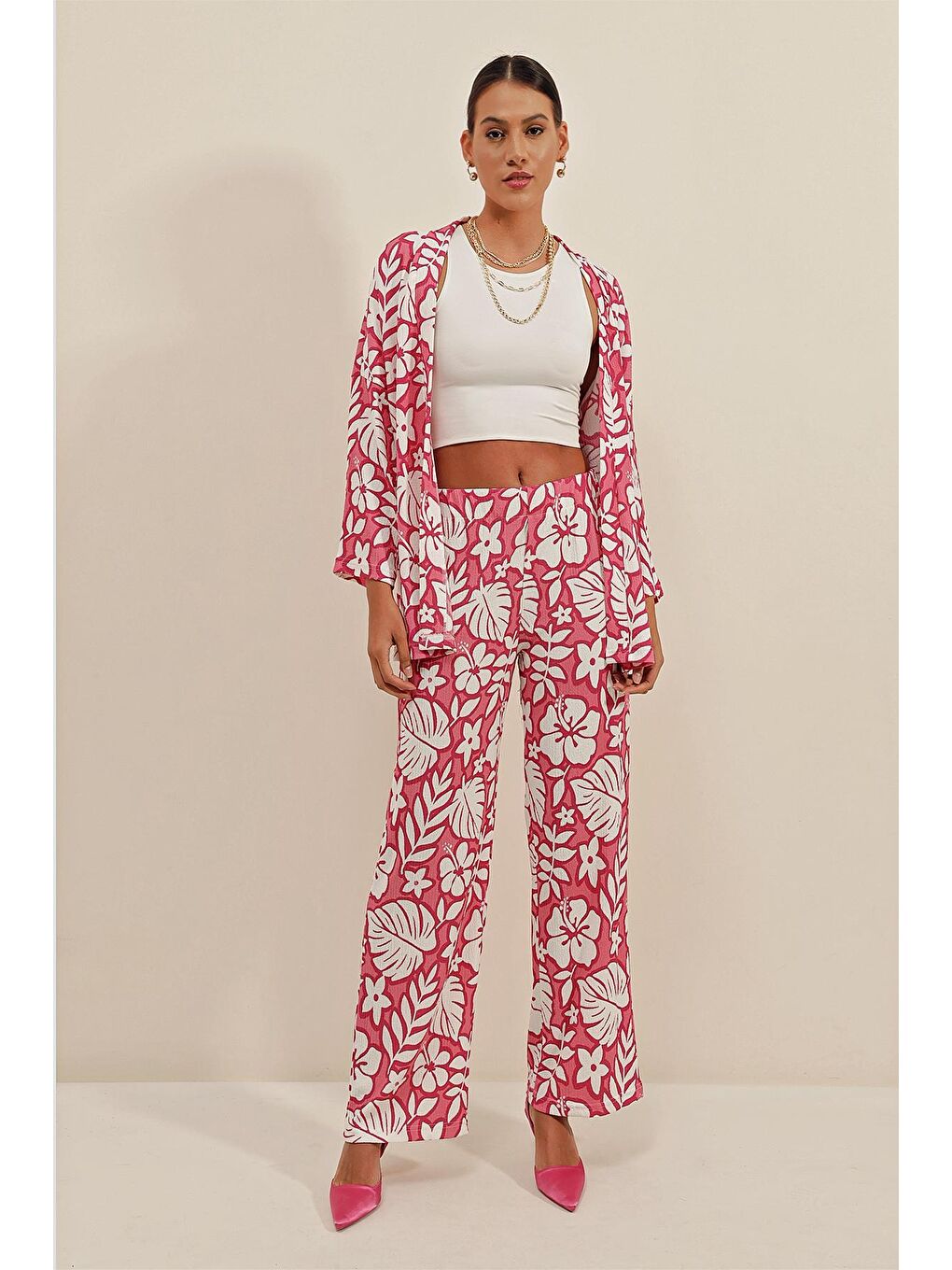 6582 Örme İkili Takım - Fuşya