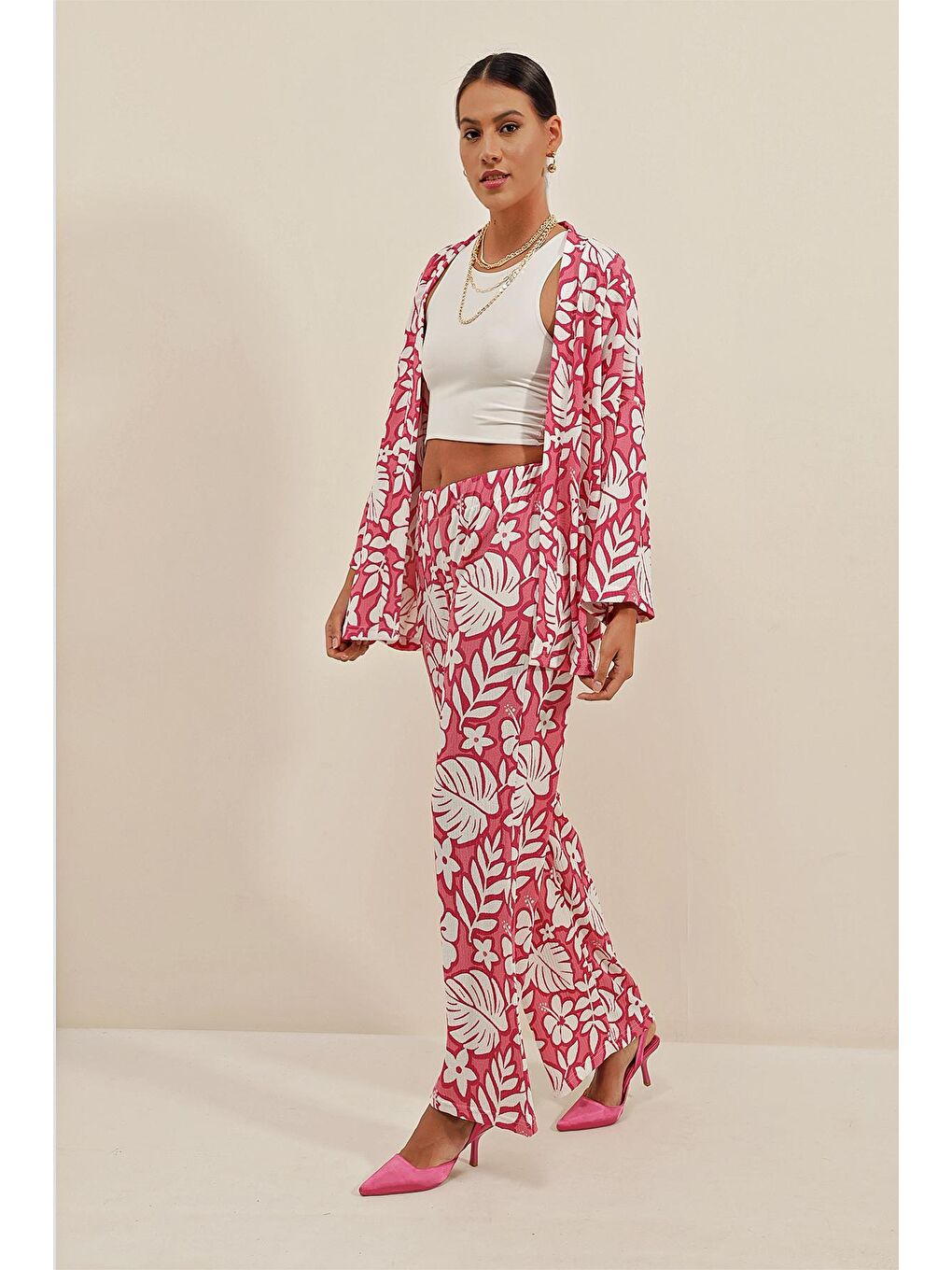 6582 Örme İkili Takım - Fuşya-1