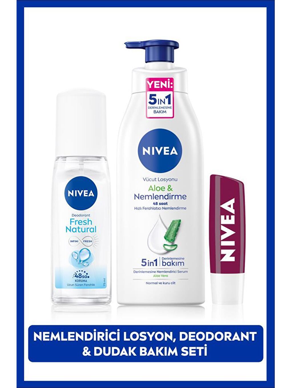 NIVEA Şeffaf Kişisel Bakım Seti, Banyo Terliği Hediye, Vücut Losyonu, Dudak Bakım, Pump Sprey Deodorant