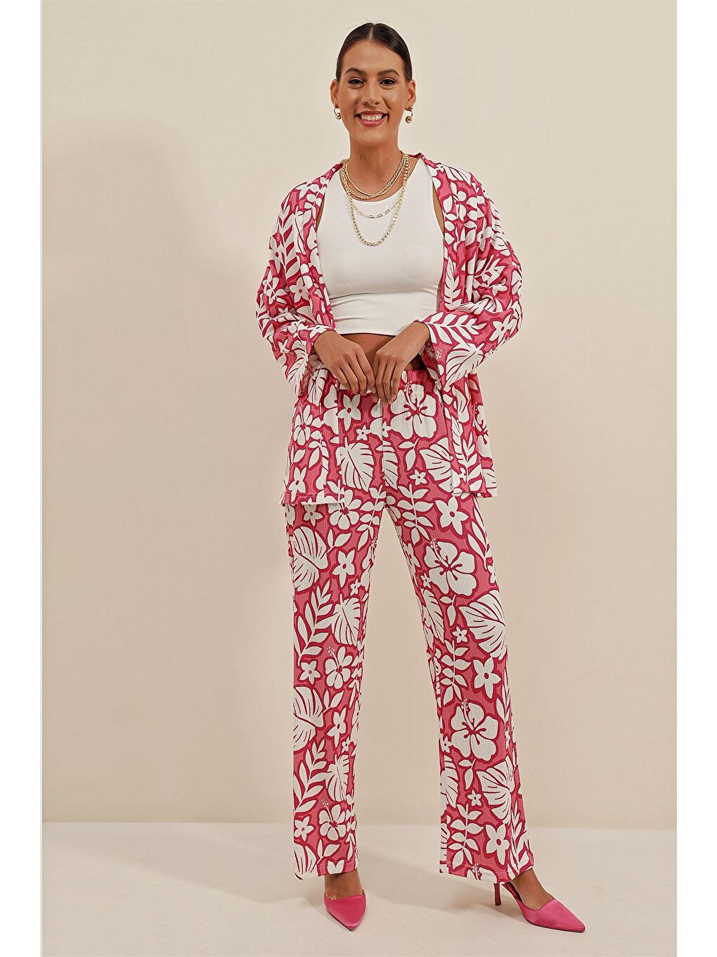 6582 Örme İkili Takım - Fuşya-2