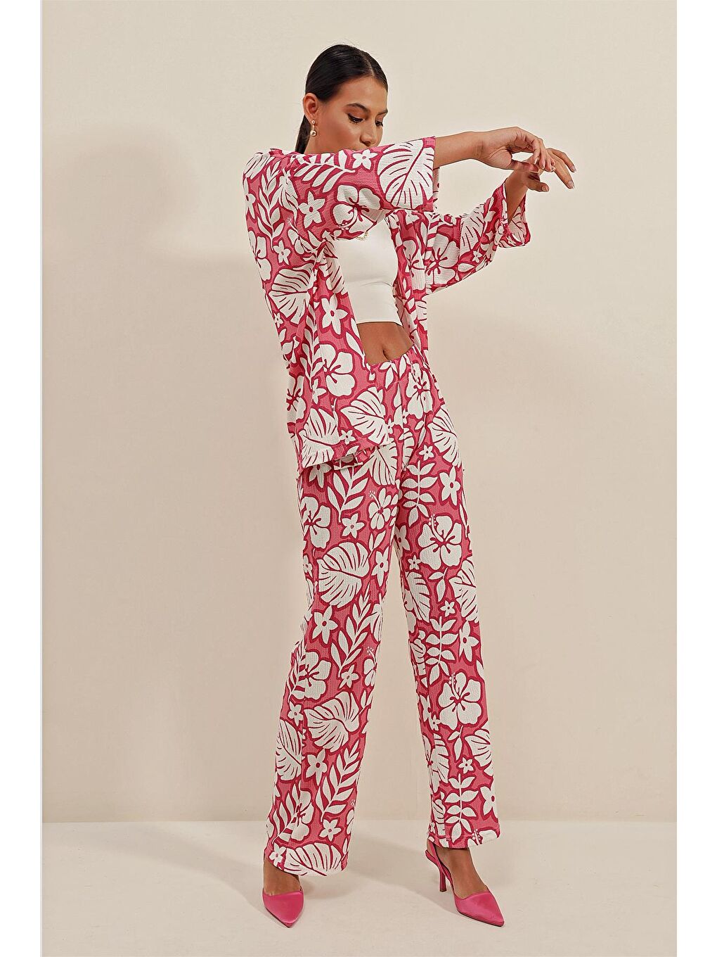 6582 Örme İkili Takım - Fuşya-3