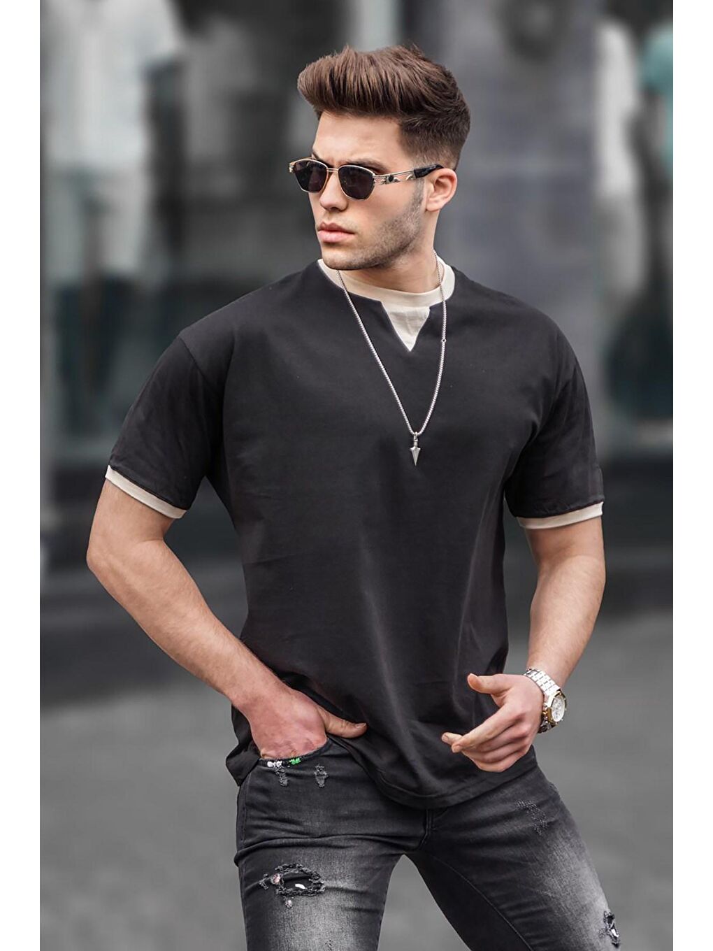 Erkek Siyah Basic Tişört 5859