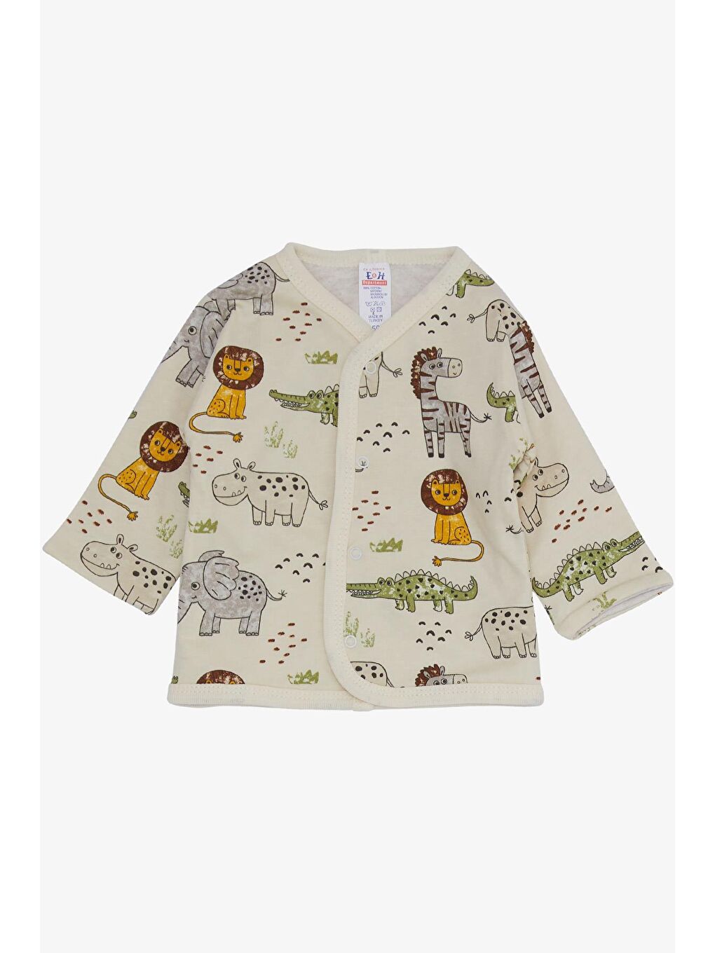 Ekru Erkek Bebek Hastane Çıkışı 8 li Sevimli Hayvancıklar Desenli Krem (0-3 Ay)-2