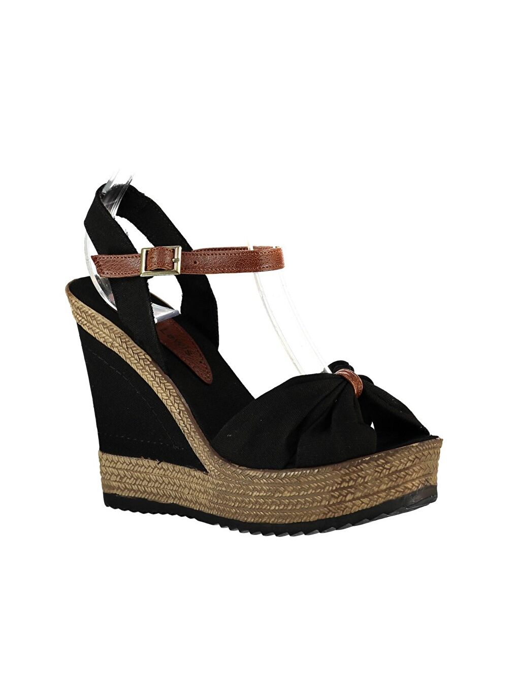 9674071005 Siyah Dolgu Taban Kadın Ayakkabı-4