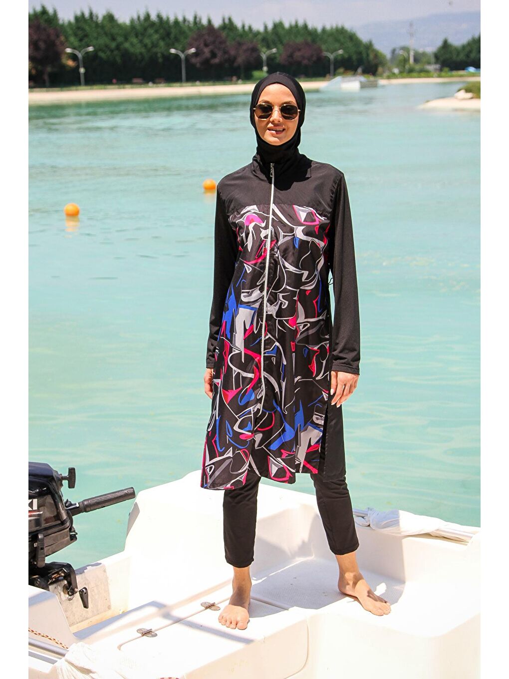 Siyah Tam Kapalı Tesettür Mayo M2266-2