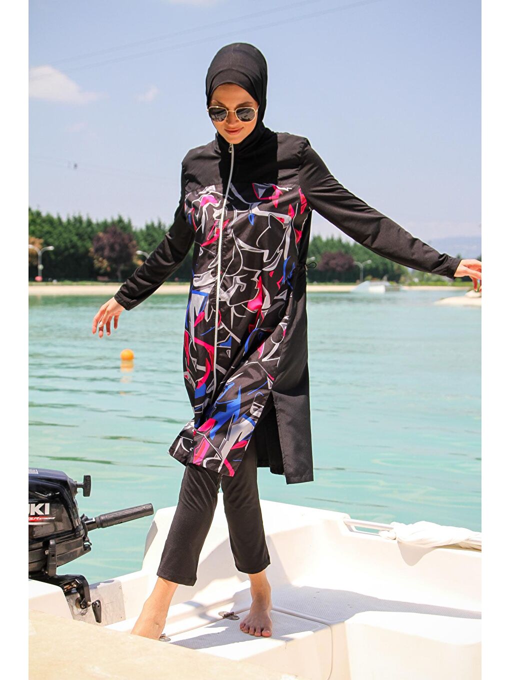 Siyah Tam Kapalı Tesettür Mayo M2266-3