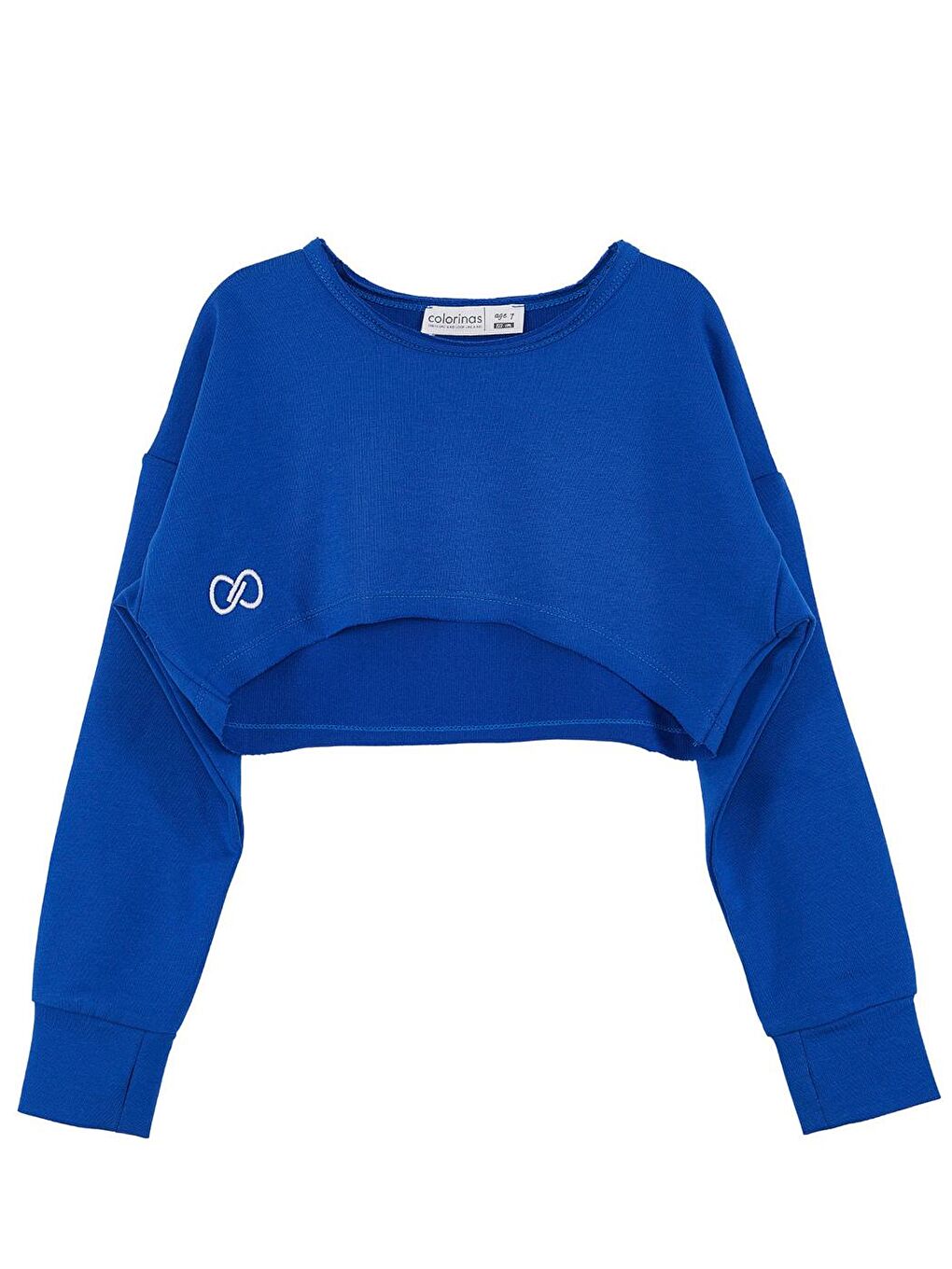 colorinas Saks Nakışlı Kız Çocuk Crop Sweatshirt - 3