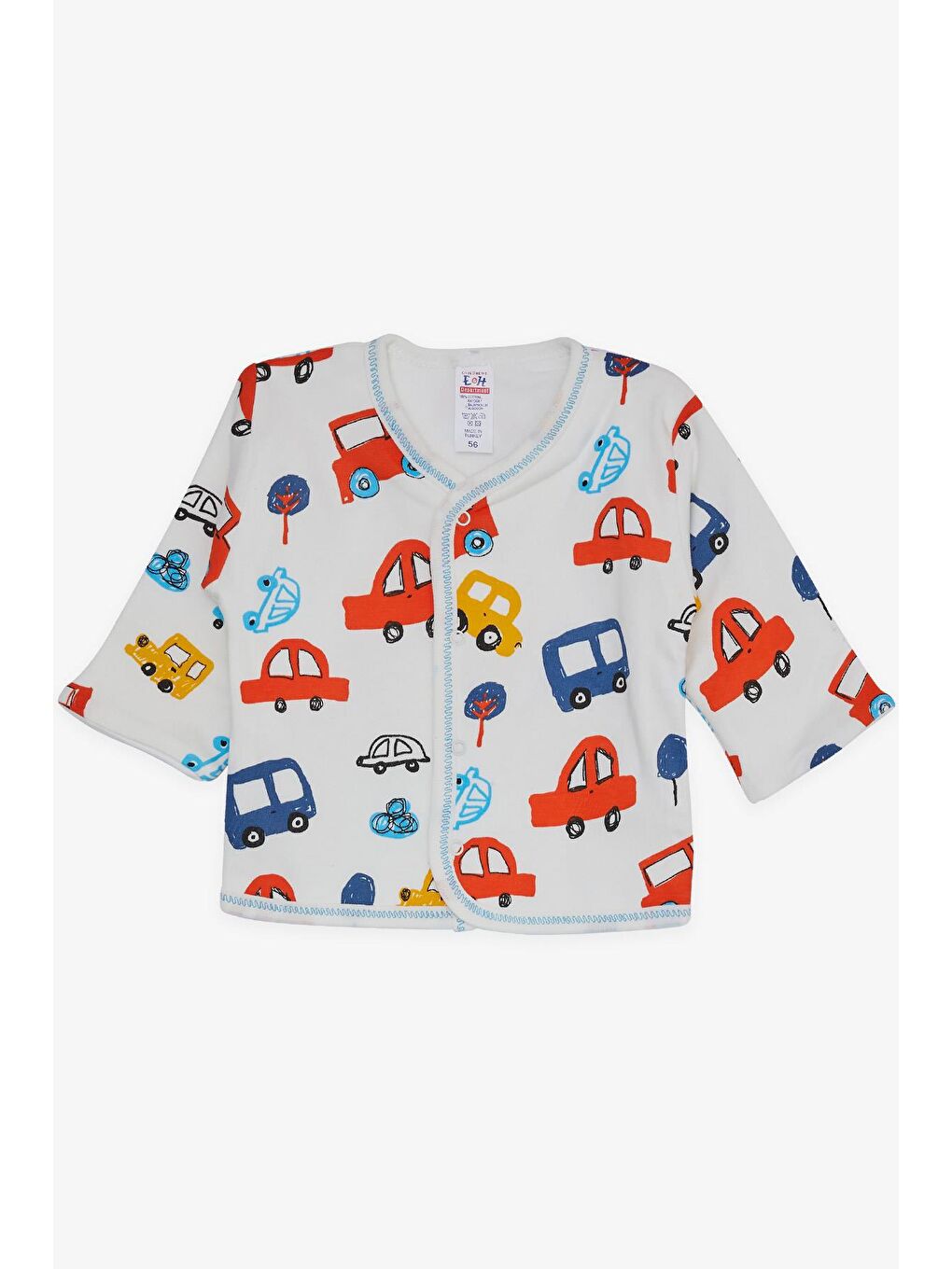 Erkek Bebek Hastane Çıkışı 8 li Renkli Araba Desenli Beyaz (3 Ay)-2