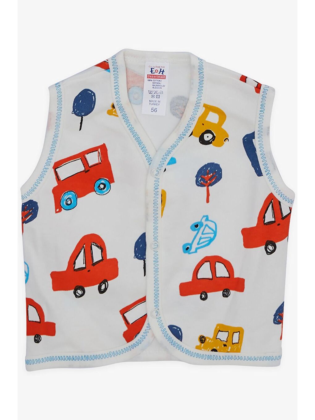 Erkek Bebek Hastane Çıkışı 8 li Renkli Araba Desenli Beyaz (3 Ay)-4