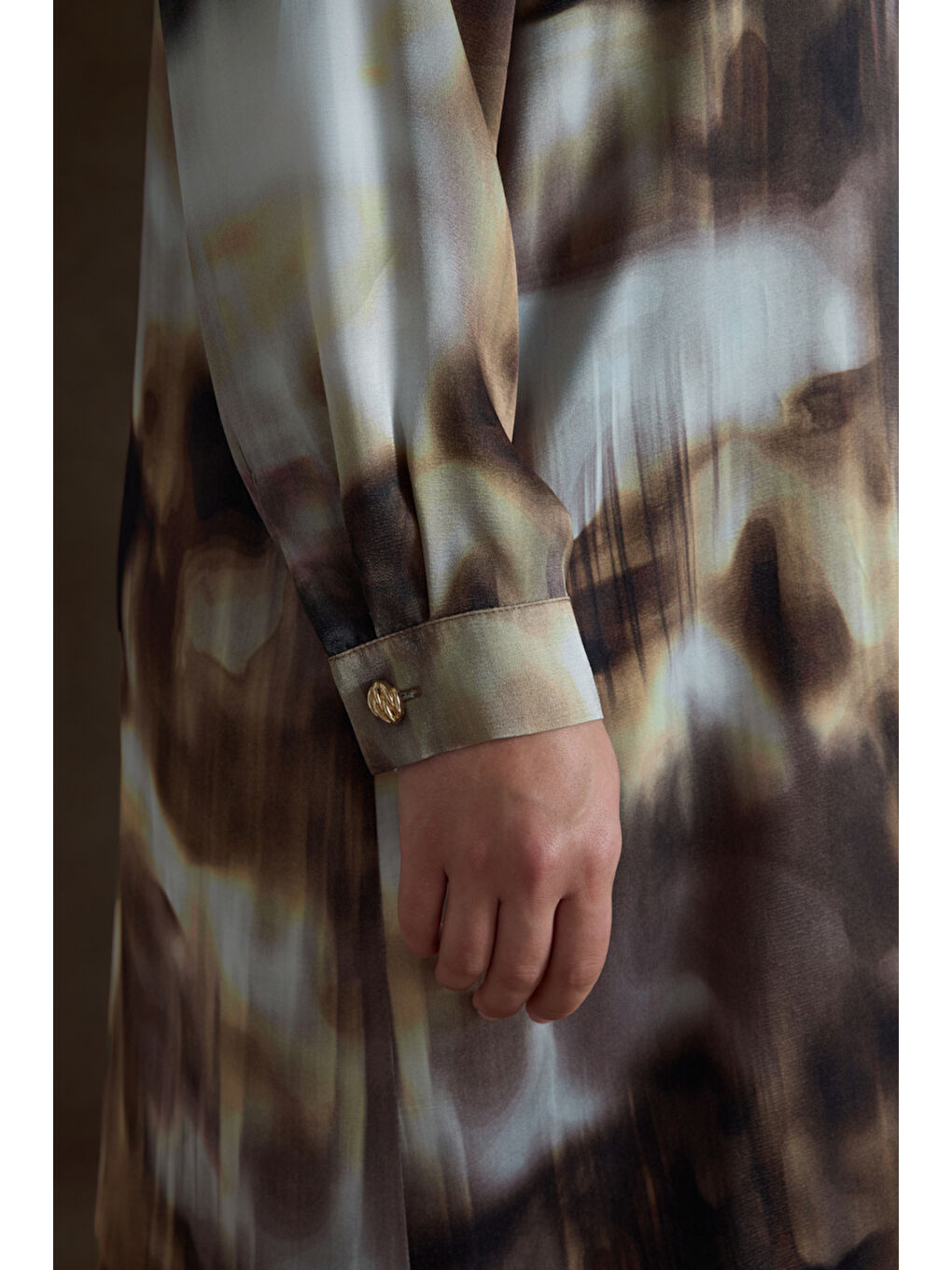 Kahverengi Desenli Viscon Tunik-4