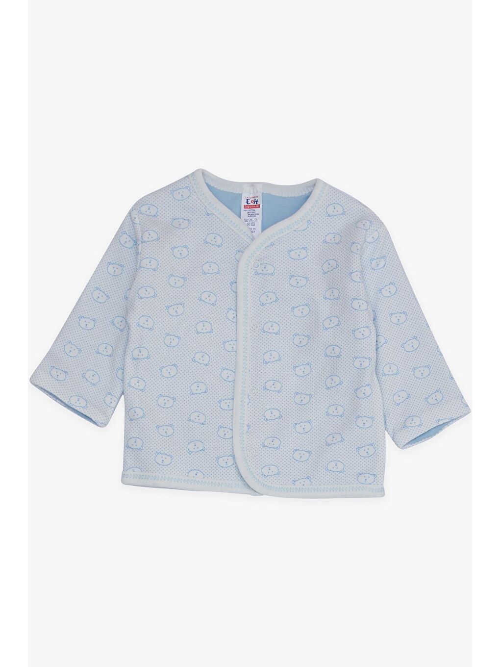 Erkek Bebek Hastane Çıkışı 8 li Puantiyeli Ayıcık Desenli Beyaz (0-3 Ay)-2