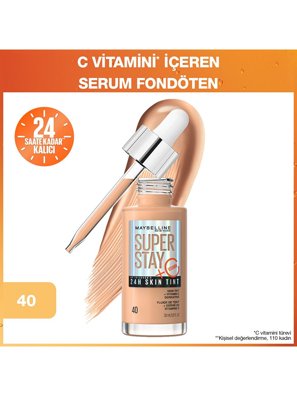 MAYBELLINE NEWYORK Nude Super Stay Skin Tint Fondöten - 40