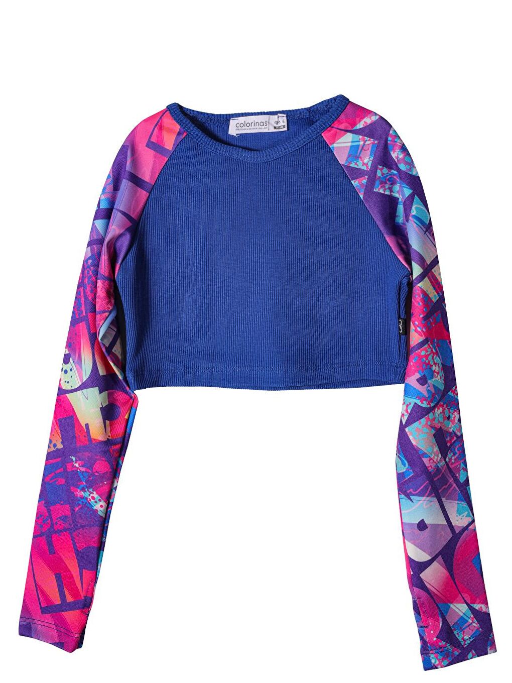 colorinas Saks Tori Desenli Kız Çocuk Crop Sweatshirt - 4