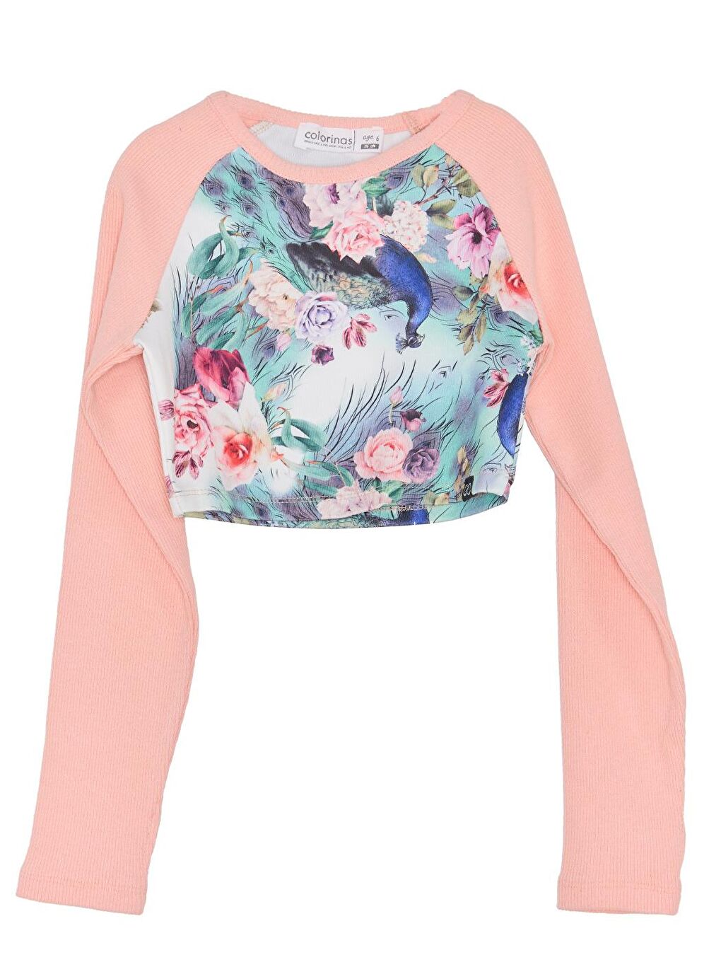 colorinas Pembe Tori Desenli Kız Çocuk Crop Sweatshirt - 3