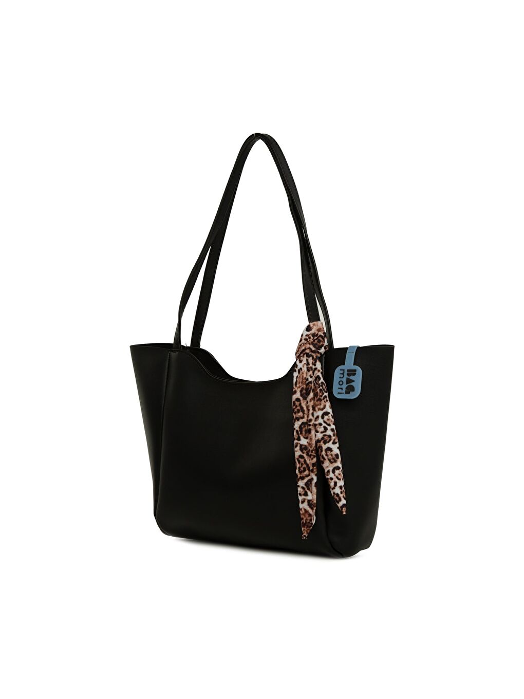 Siyah Oval Ağızlı Şallı Çanta-1