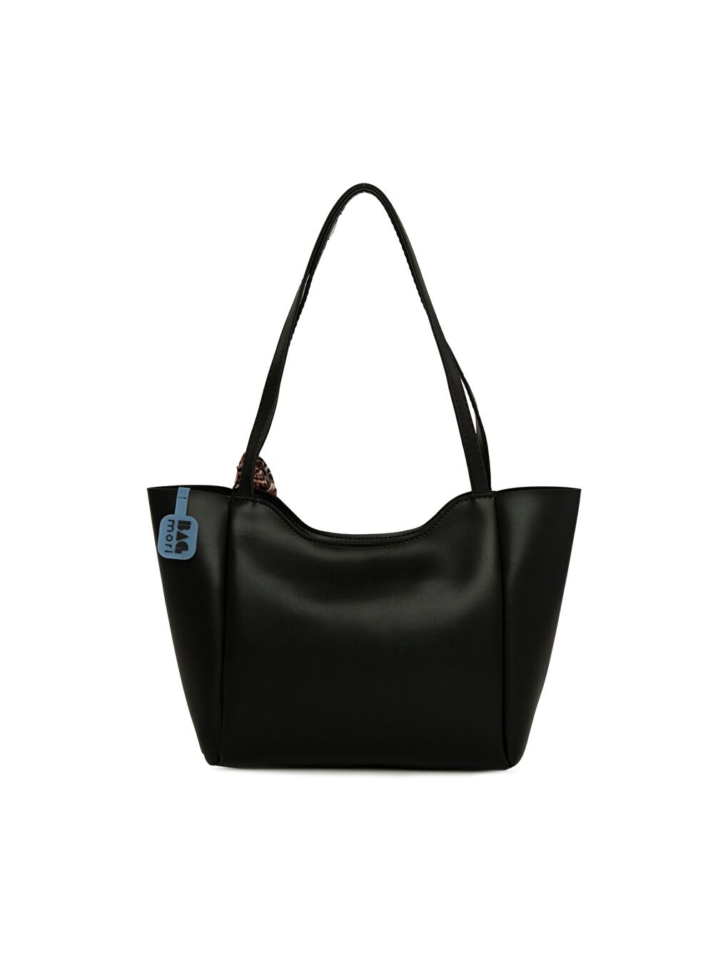 Siyah Oval Ağızlı Şallı Çanta-2