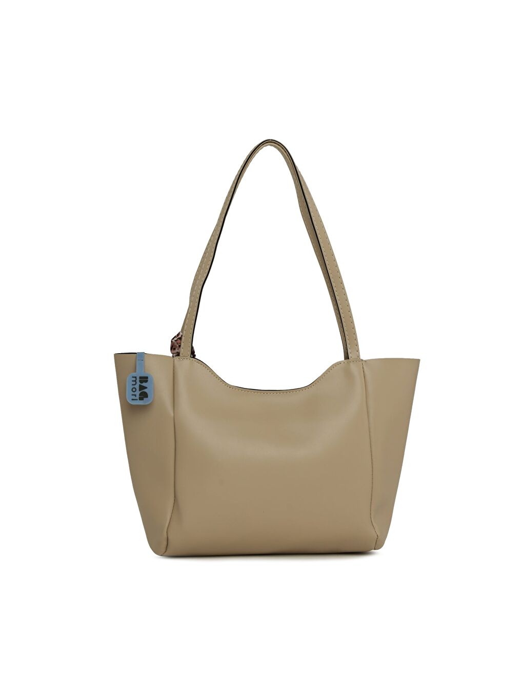 Bej Oval Ağızlı Şallı Çanta-2