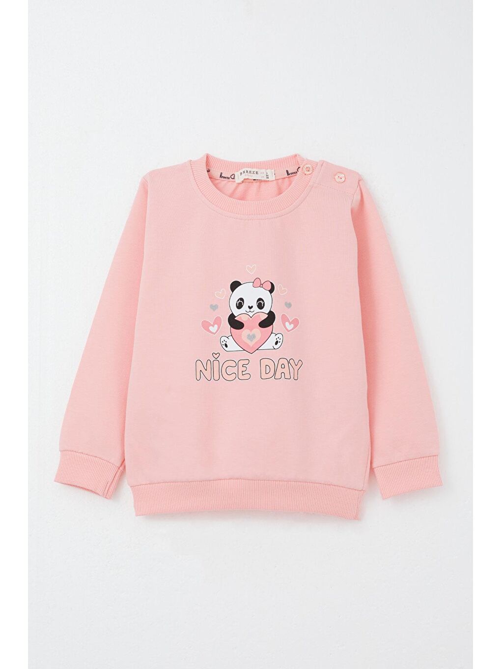 Kız Bebek Eşofman Takım Mutlu Pandacık Baskılı Pembe (1-3 Yaş)-4