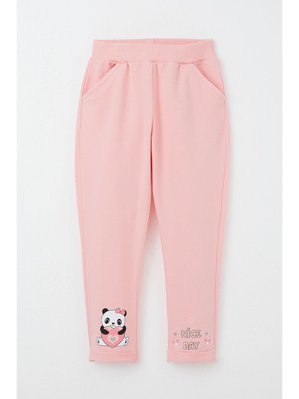 Kız Bebek Eşofman Takım Mutlu Pandacık Baskılı Pembe (1-3 Yaş)-5