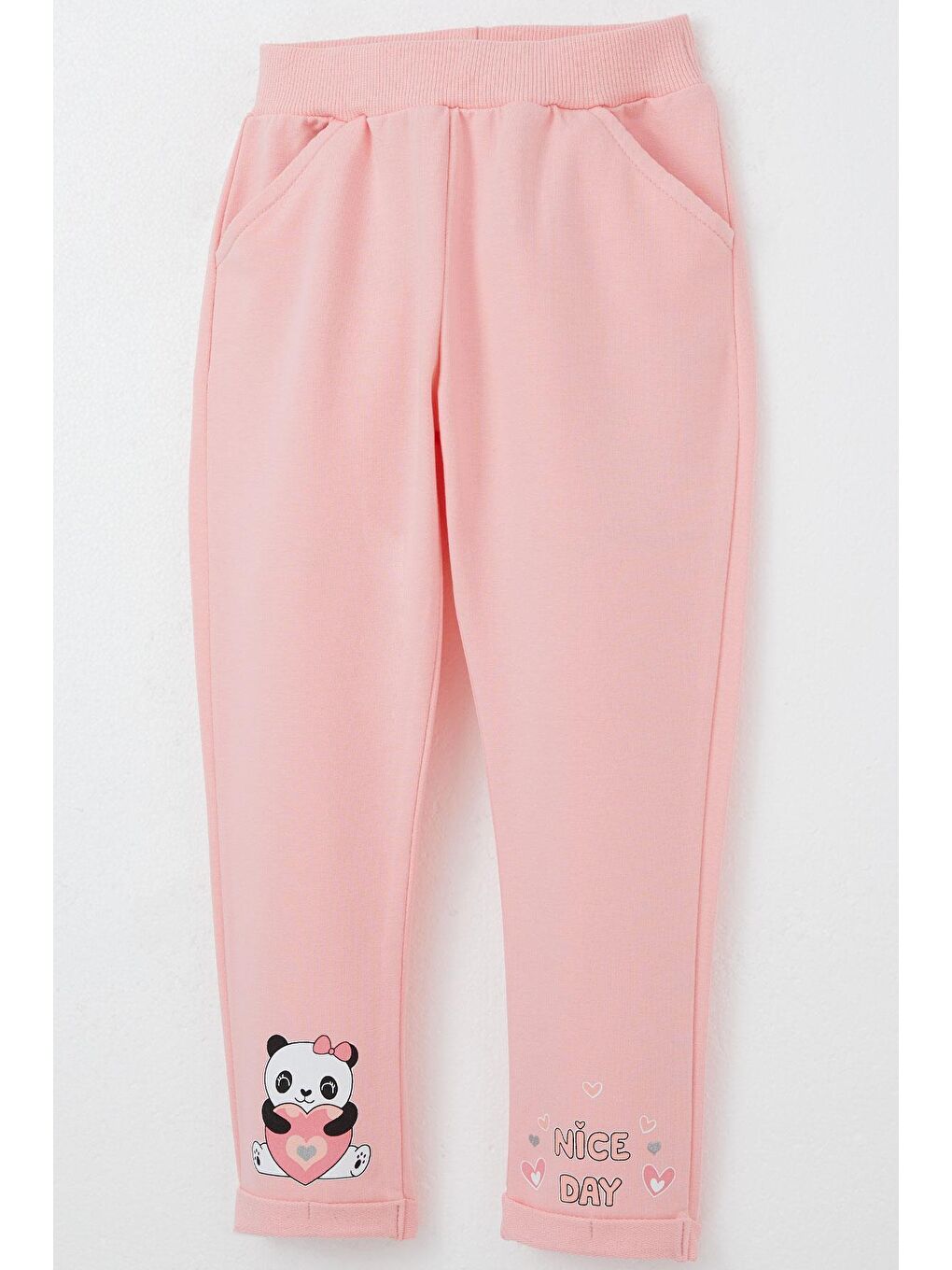 Kız Bebek Eşofman Takım Mutlu Pandacık Baskılı Pembe (1-3 Yaş)-9