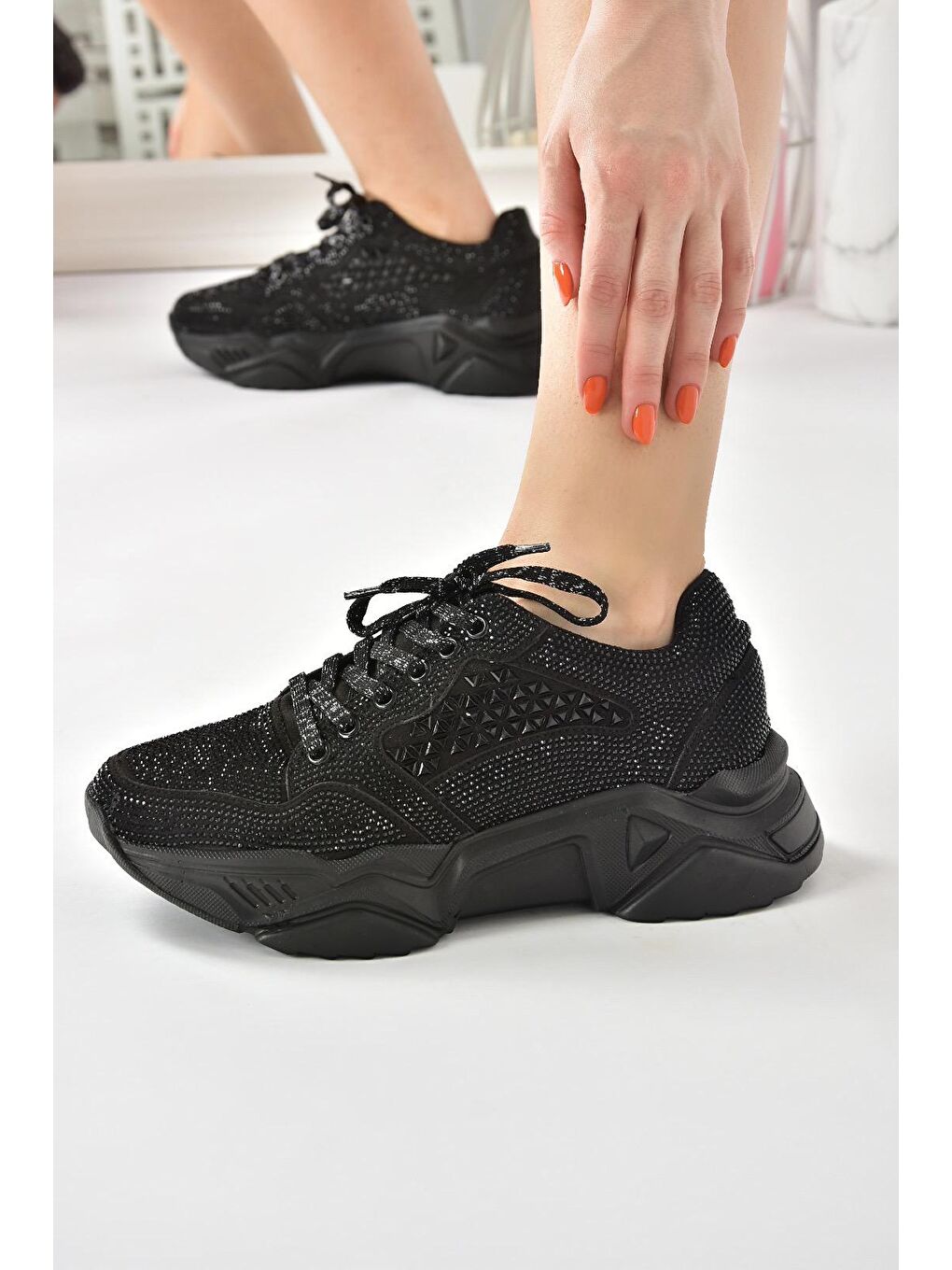 M444302814 Siyah Kadın Sneakers-3