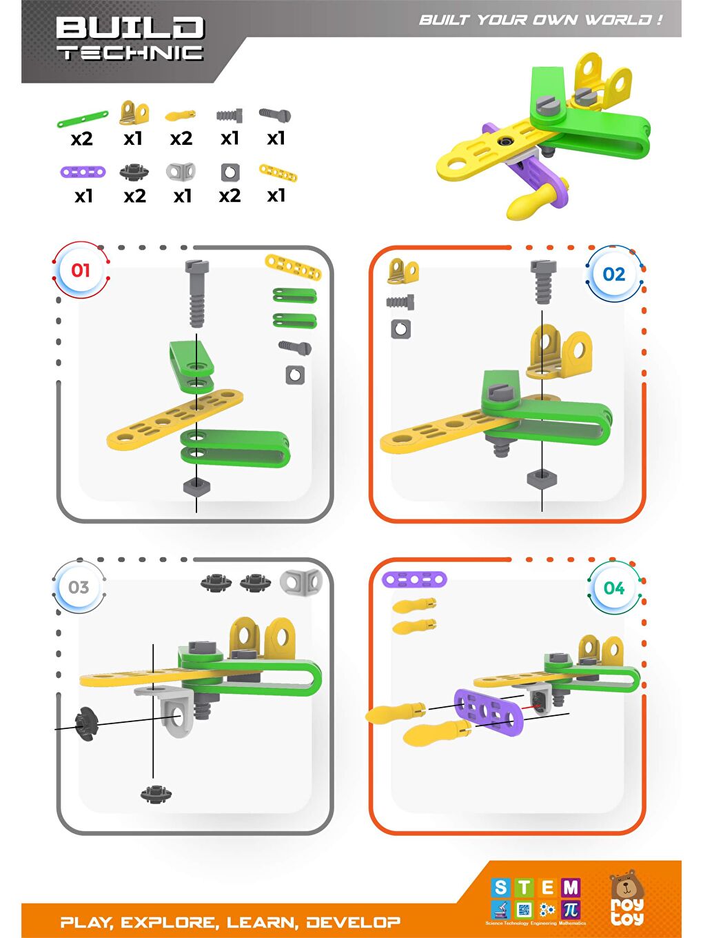 RoyToy Sök Tak Araçlar - Aircraft (15 Parça) - 3