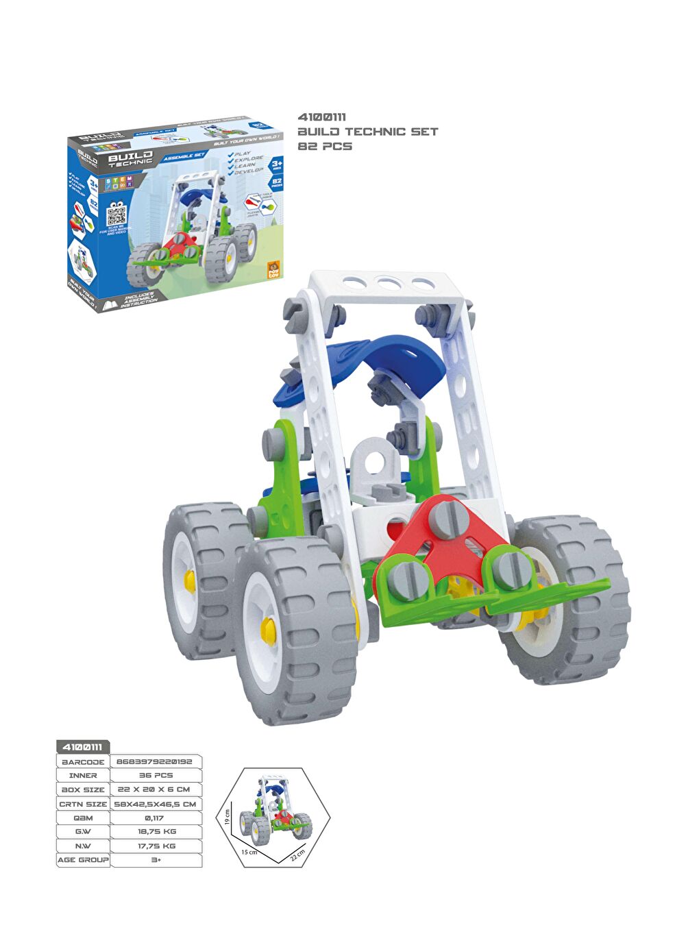 RoyToy Sök Tak Araçlar - Forklift (82 Parça) - 2