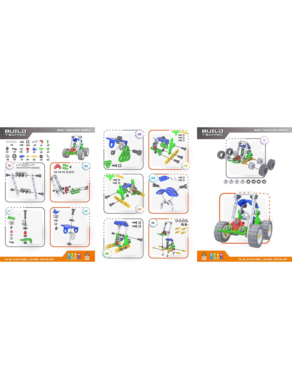 RoyToy Sök Tak Araçlar - Forklift (82 Parça) - 3