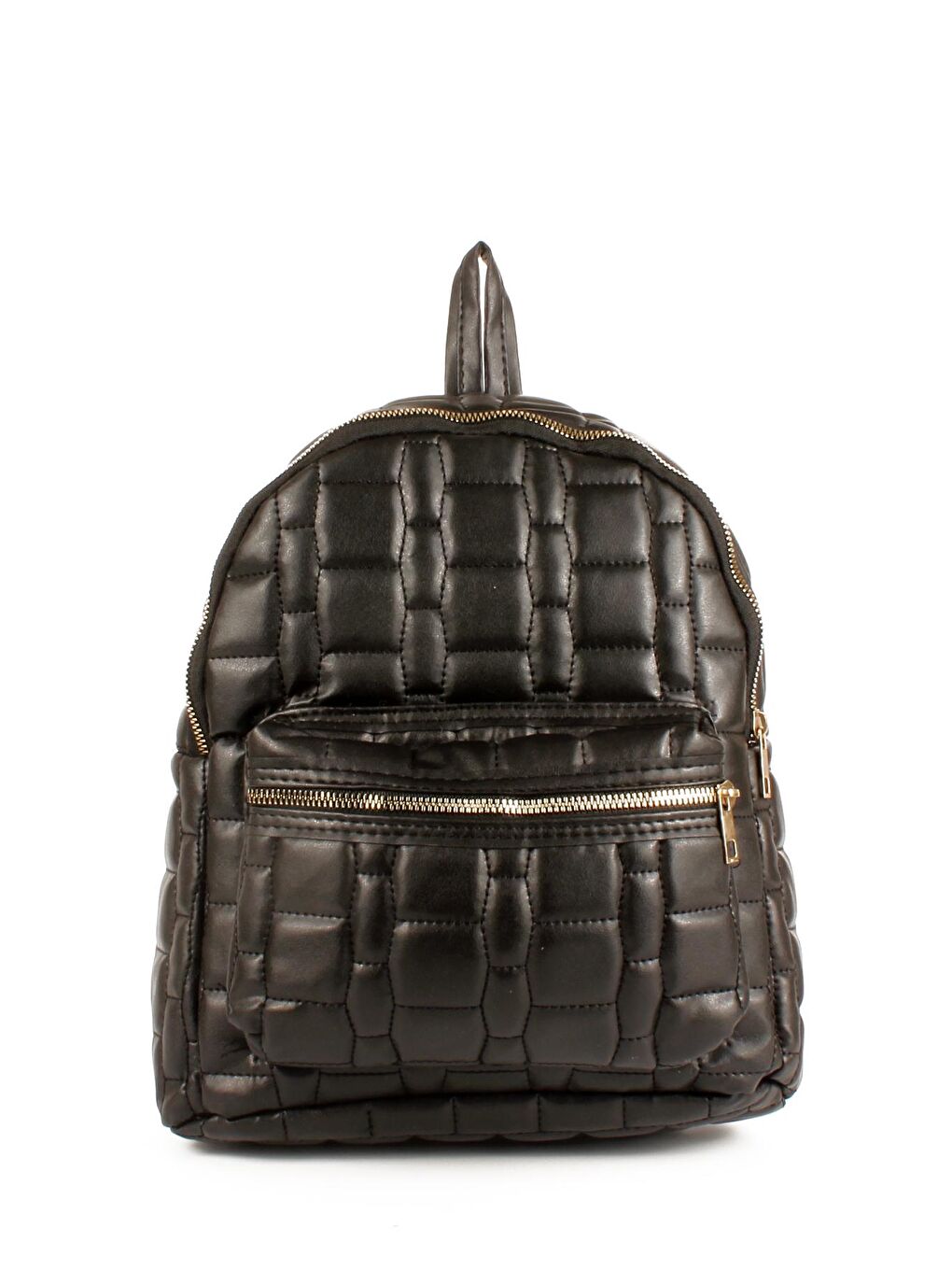 Siyah Kadın Yumuşak Doku Kapitoneli Çift Bölmeli Sırt Çantası (10705)