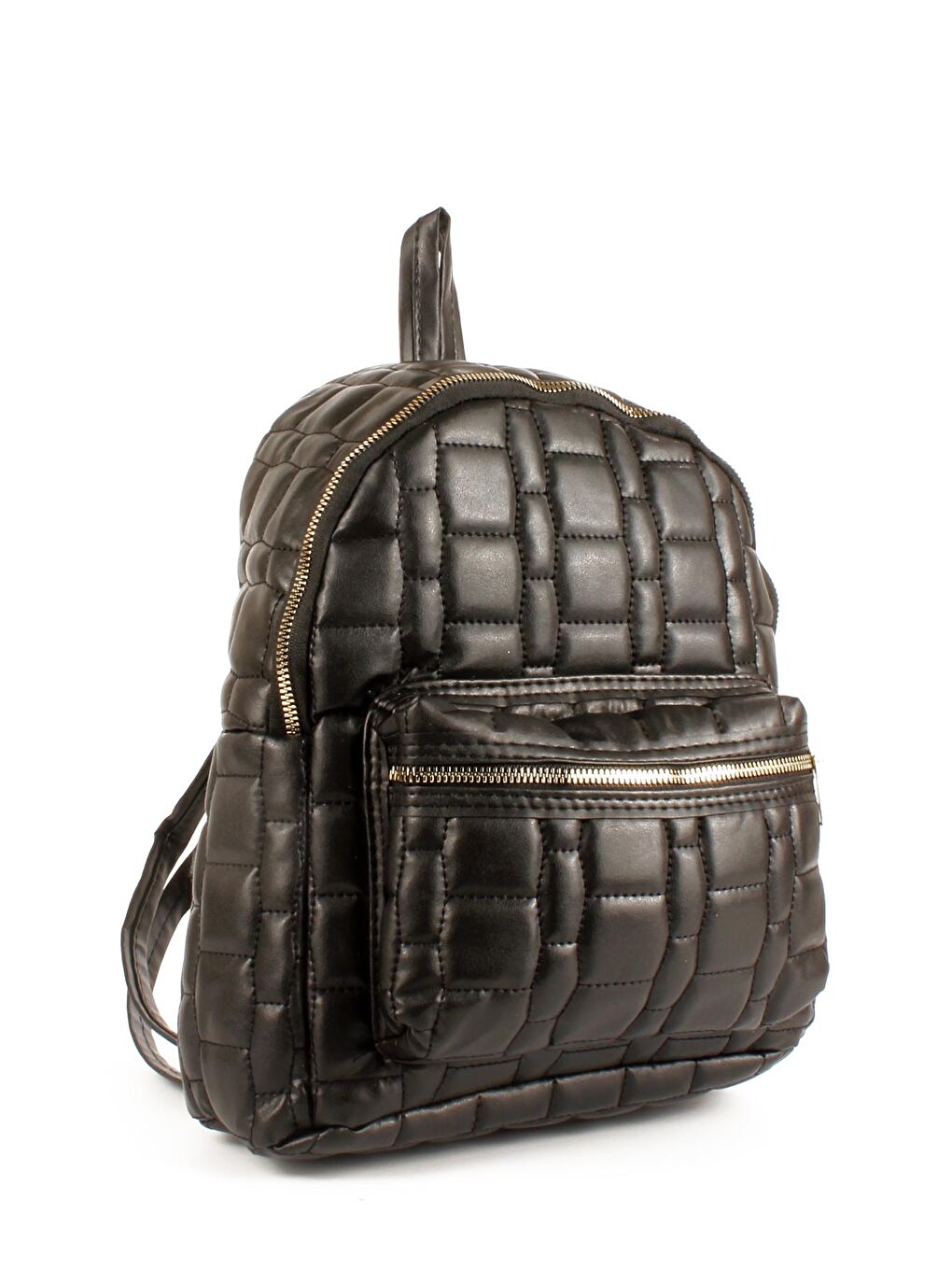 Siyah Kadın Yumuşak Doku Kapitoneli Çift Bölmeli Sırt Çantası (10705)-1