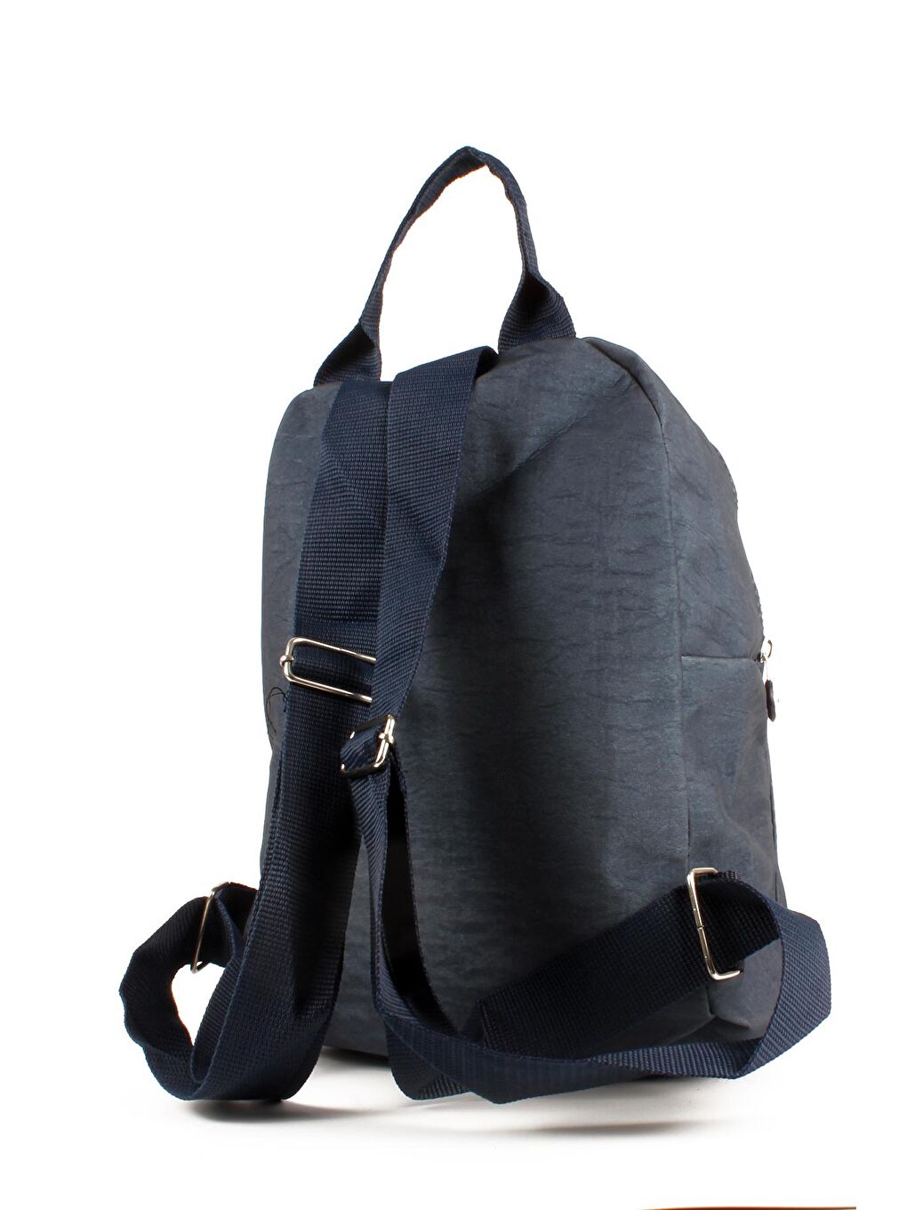 Lacivert Kadın Üç Bölmeli Kolon Askılı Krinkıl Kumaş Sırt Çantası (10715)-2