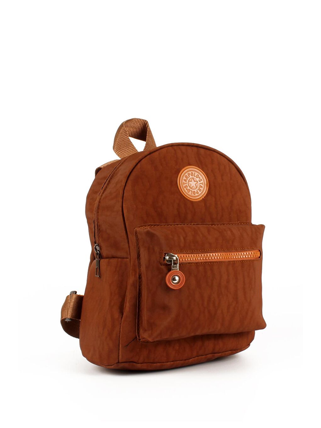 Kahverengi Kadın İki Bölmeli Kolon Askılı Krinkıl Kumaş Sırt Çantası (10722)