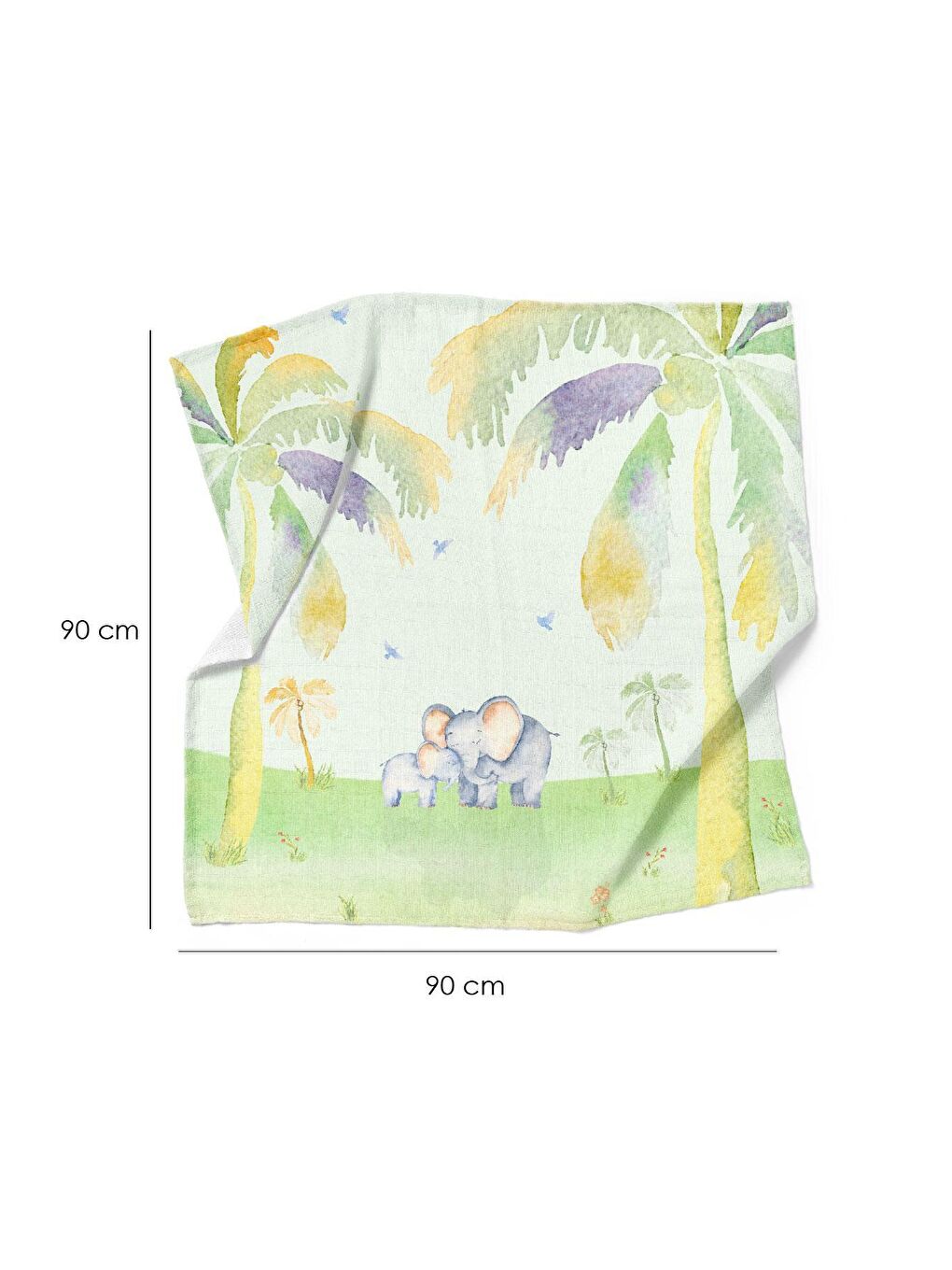 Beyaz Happy Land 100% Pamuk Müslin Örtü Seti (90x90 cm 2'li)-1